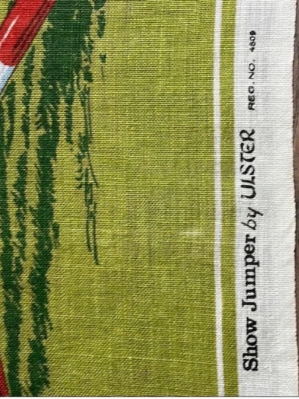 VINTAGE Show Jumper by Ulster Pure Linen Equestrian Horse Tapestry Towel Ireland